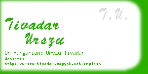 tivadar urszu business card